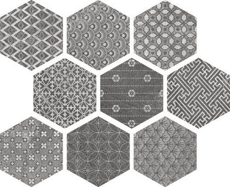 Ape Ceramica Hexagon Kendo Mix Grey Керамогранит